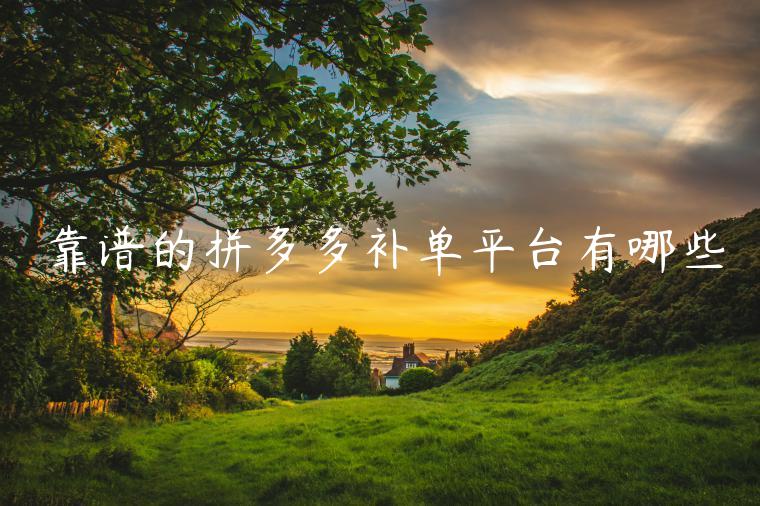 靠譜的拼多多補(bǔ)單平臺(tái)有哪些